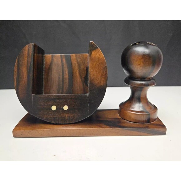 Rosewood Business Card and Pen Holder Desktop Set Kamagong Handmade Philippines - Picture 4 of 12